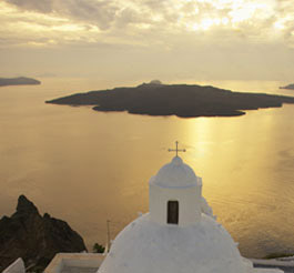 Sunset & Volcano (Nea Kameni) - Fira Caldera