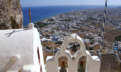 The Chapel of Panagia Katefiani overlooking Perissa